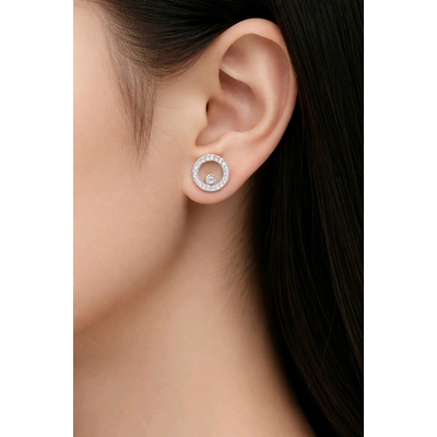 Ezüst kör fülbevaló (02107-356)