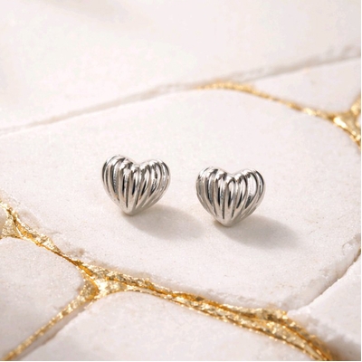 Ezüst szív fülbevaló (02107-360)