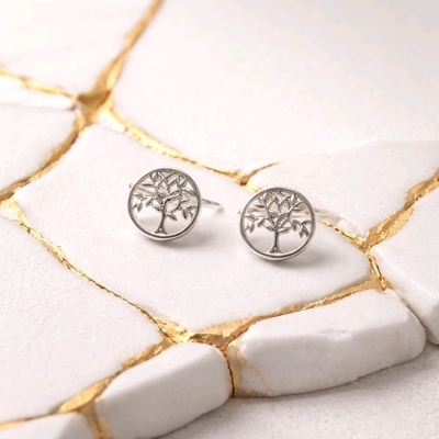 Ezüst Életfa fülbevaló (02107-363)