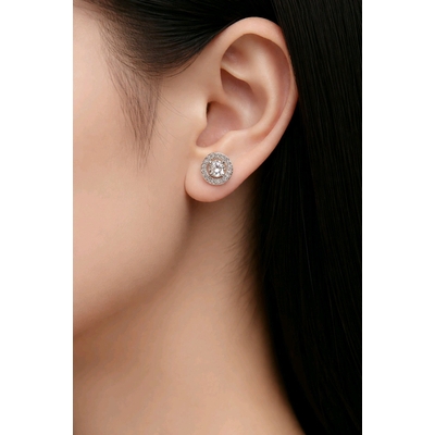 Ezüst kör fülbevaló (02107-364)