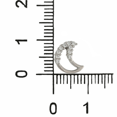 Ezüst félhold fülbevaló (02107-365)