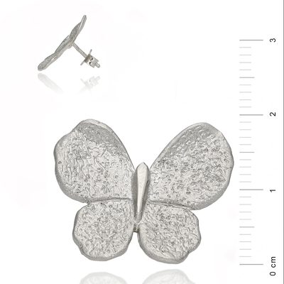 Ezüst pillangó fülbevaló (02107-370)