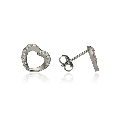 Ezüst szív fülbevaló (02107-98)