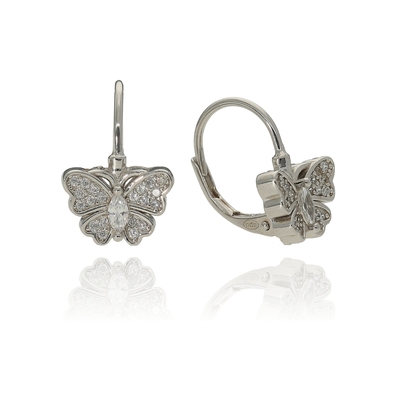 Ezüst pillangó fülbevaló (02108-119)