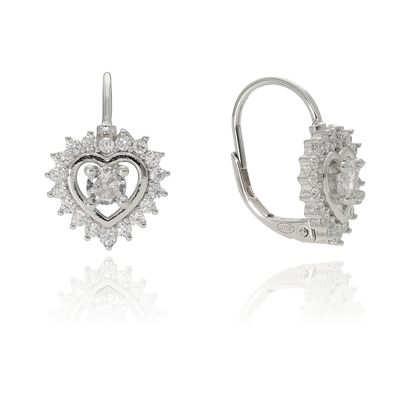 Ezüst szív fülbevaló (02108-120)