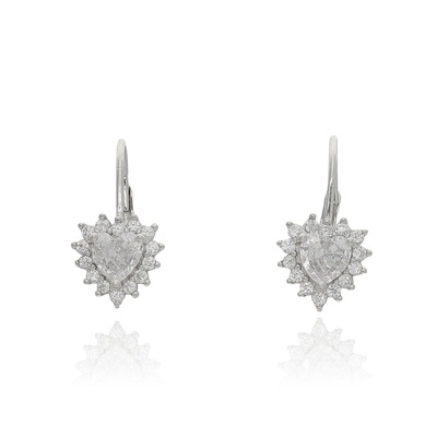 Ezüst szív fülbevaló (02108-122)