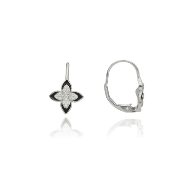 Ezüst virág fülbevaló (02108-125)