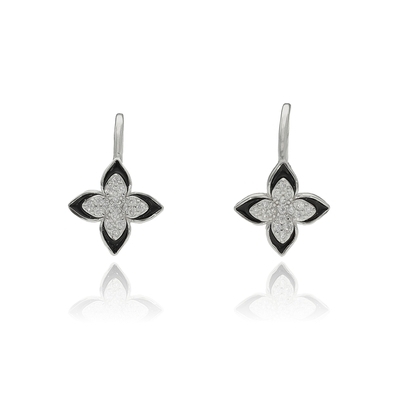 Ezüst virág fülbevaló (02108-125)