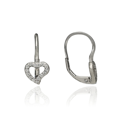 Ezüst szív fülbevaló (02108-37)