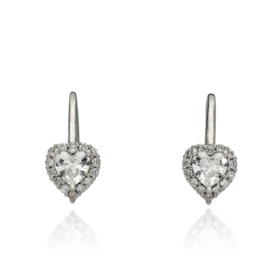 Ezüst szív fülbevaló (02108-39)