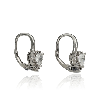 Ezüst szív fülbevaló (02108-39)