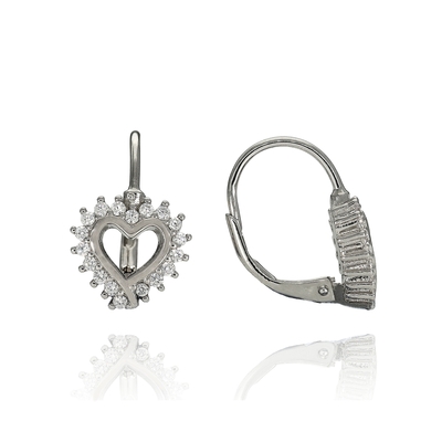 Ezüst szív fülbevaló (02108-45)