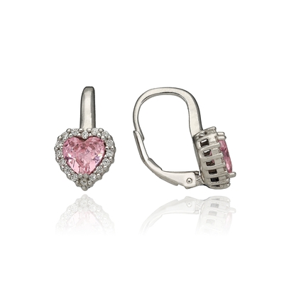 Ezüst szív fülbevaló (02108-74)