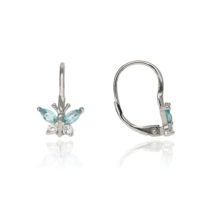 Ezüst pillangó fülbevaló (02108-8)