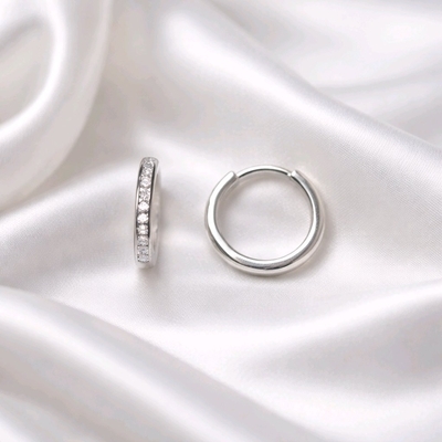 Ezüst karika fülbevaló (02114-33)