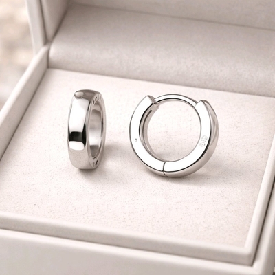 Ezüst karika fülbevaló (02114-34)