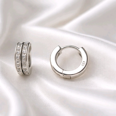 Ezüst karika fülbevaló (02114-36)