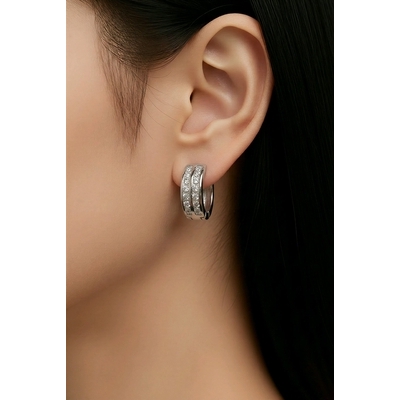 Ezüst karika fülbevaló (02114-36)