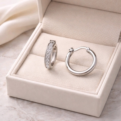 Ezüst karika fülbevaló (02202-8)