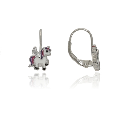 Ezüst Unikornis gyerek fülbevaló (02203-28)