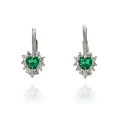 Ezüst szív fülbevaló (02203-34)