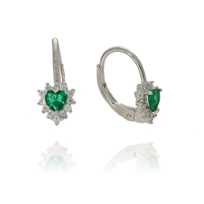 Ezüst szív fülbevaló (02203-34)