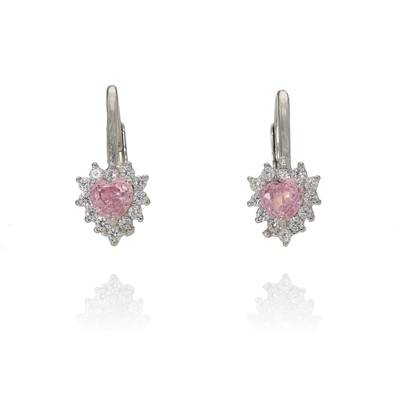 Ezüst szív fülbevaló (02203-36)