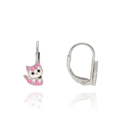 Ezüst cica fülbevaló (02203-3)