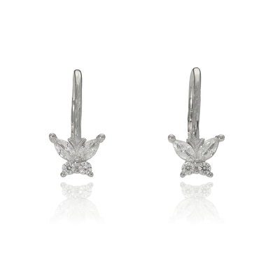 Ezüst pillangó fülbevaló (02203-40)