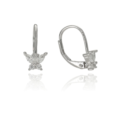 Ezüst pillangó fülbevaló (02203-40)