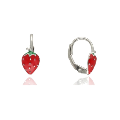 Ezüst eper gyerek fülbevaló (02203-44)