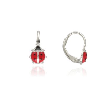 Ezüst katica gyerek fülbevaló (02203-48)