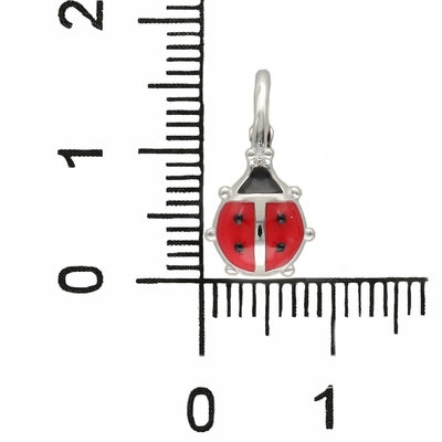 Ezüst katica gyerek fülbevaló (02203-48)