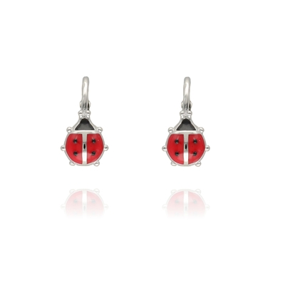 Ezüst katica gyerek fülbevaló (02203-48)