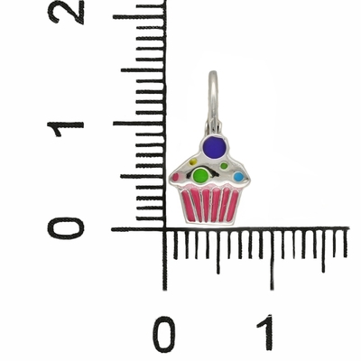 Ezüst muffin gyerek fülbevaló (02203-52)