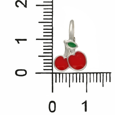 Ezüst cseresznye gyerek fülbevaló (02203-54)