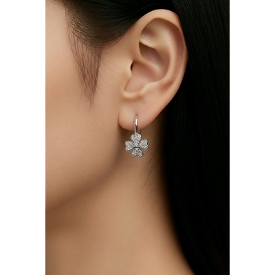 Ezüst lóhere fülbevaló (02203-55)