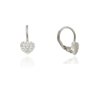 Ezüst szív fülbevaló (02203-56)