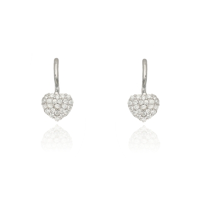 Ezüst szív fülbevaló (02203-56)