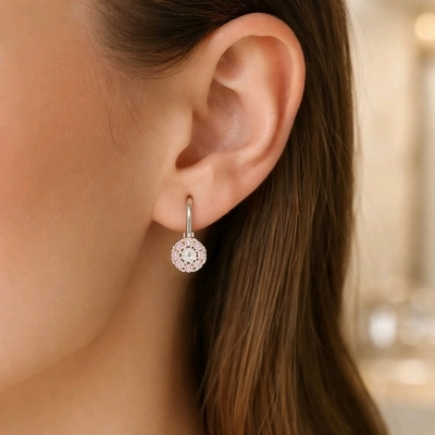 Ezüst virág fülbevaló (02203-57)