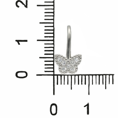 Ezüst pillangó gyerek fülbevaló (02203-58)