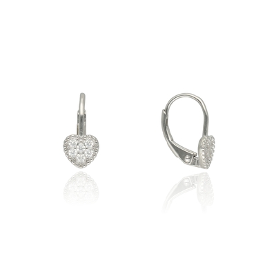 Ezüst szív gyerek fülbevaló (02203-59)