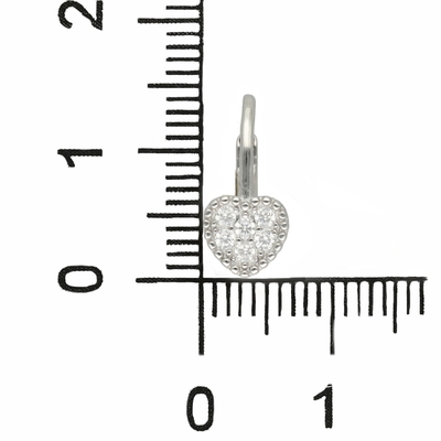 Ezüst szív gyerek fülbevaló (02203-59)