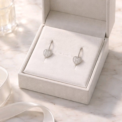 Ezüst szív gyerek fülbevaló (02203-59)