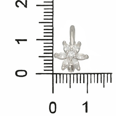 Ezüst virág fülbevaló (02203-60)