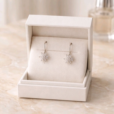 Ezüst virág fülbevaló (02203-60)