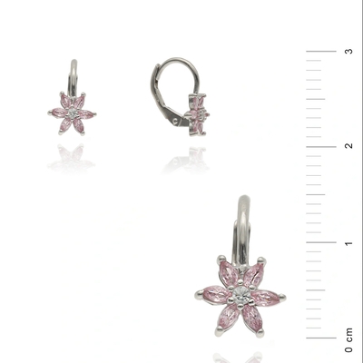 Ezüst virág gyerek fülbevaló (02203-61)