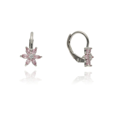 Ezüst virág gyerek fülbevaló (02203-61)