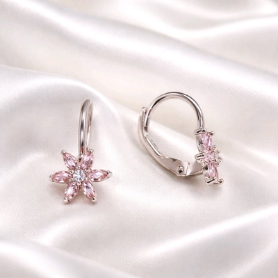 Ezüst virág gyerek fülbevaló (02203-61)