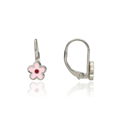 Ezüst virág gyerek fülbevaló (02203-7)
